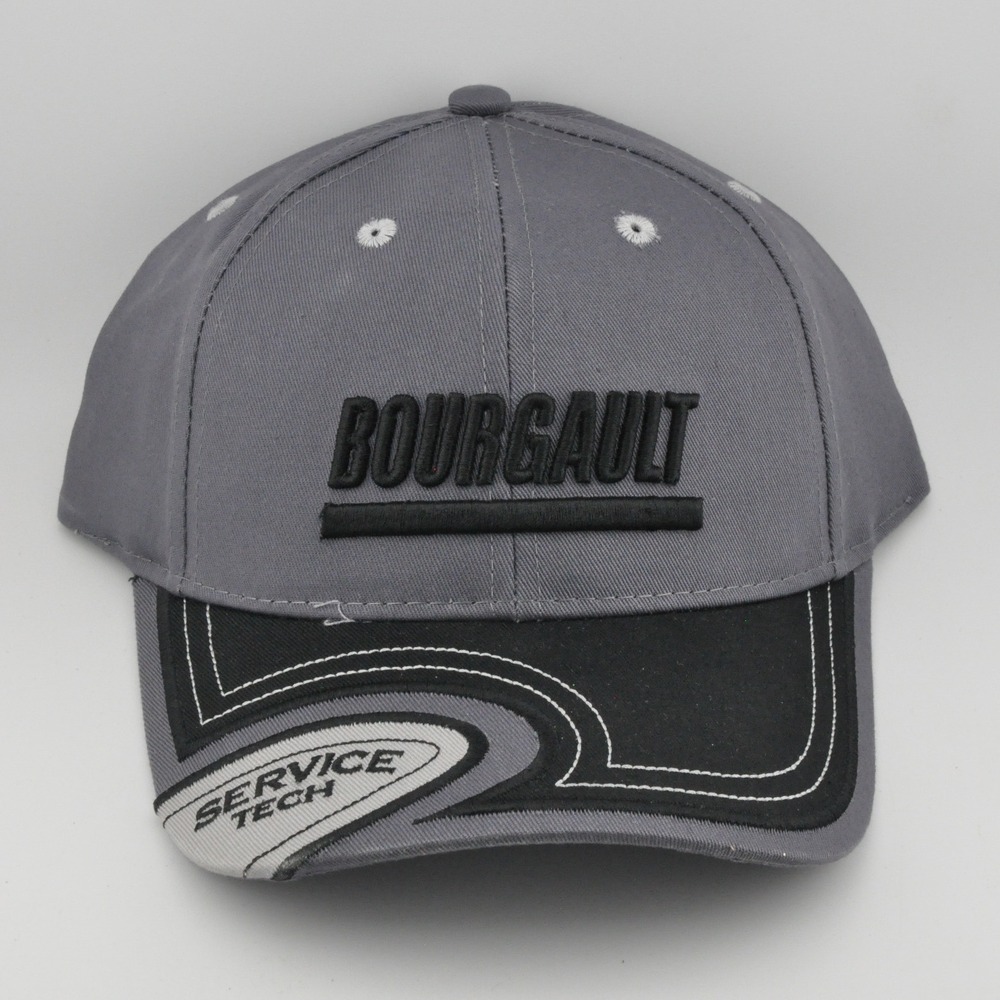 Bourgault Hat OSFM Grey Excellent Service Tech Embroidered‎ Adjustable Cap